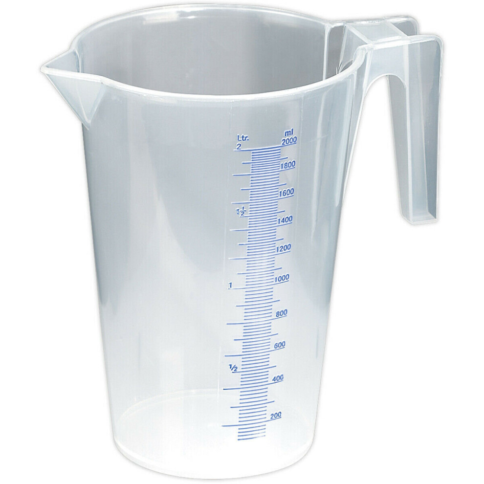 Loops 2 Litre Translucent Measuring Jug - Easy To Read Scale - Pouring Spout - Handle