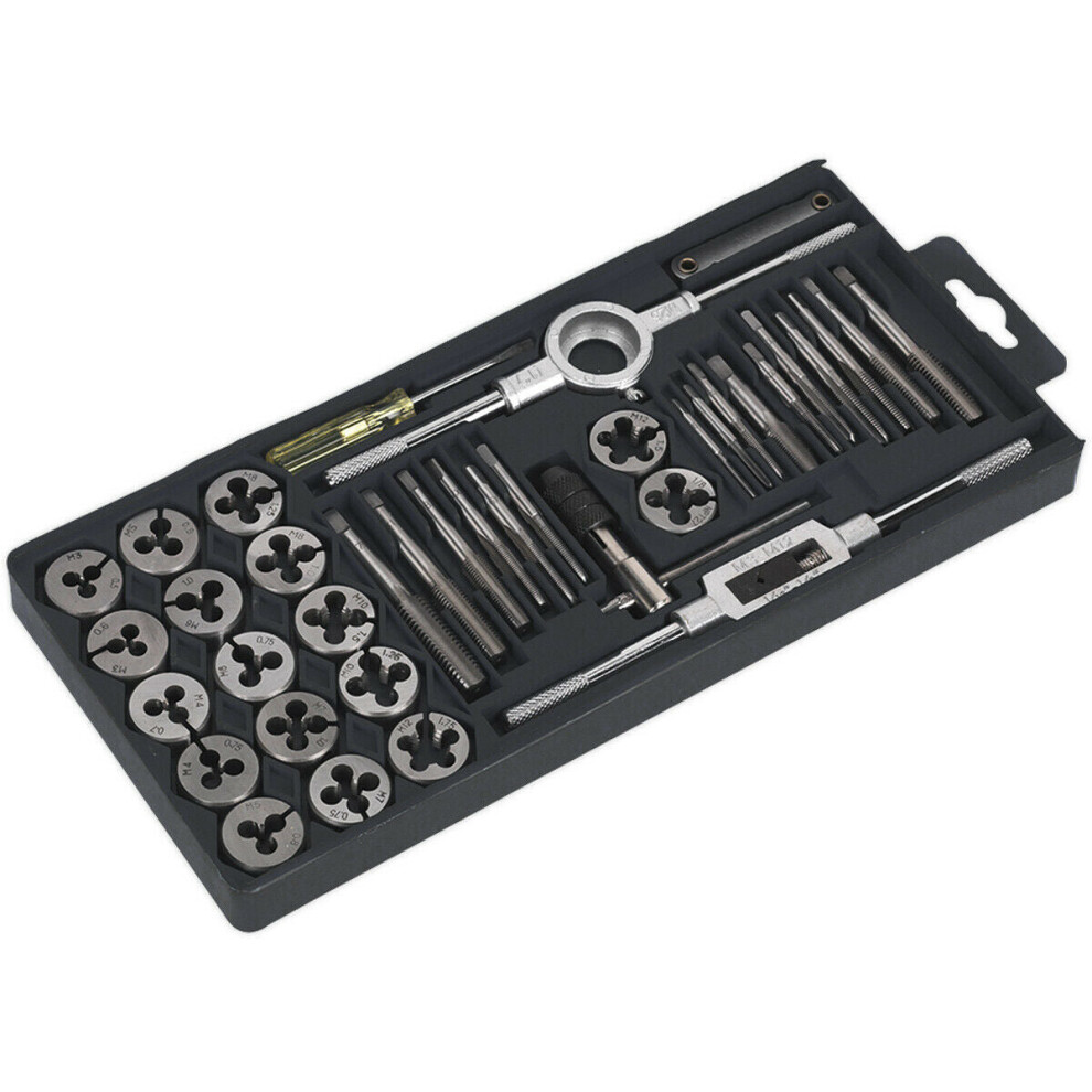 40Pc Metric Tap & Split Die Set - M3 To M12 - Manual Bar & Socket Threading Tool 5056524242803