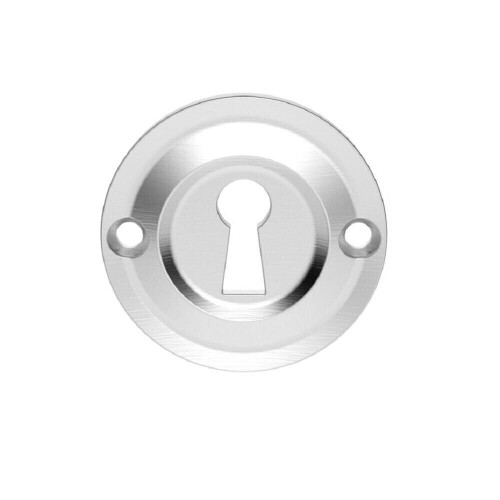 Loops 42mm Standard Keyhole Profile Escutcheon Rounded Ridge Satin Chrome 1