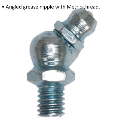 Loops 25 PACK 45 Degree Angled Grease Nipple Fitting - M6 x 1mm Metric Thread 1