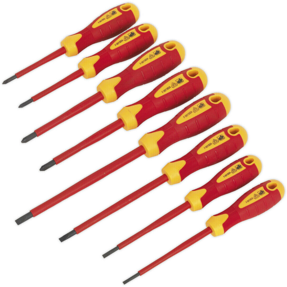 8 Pack Vde Screwdriver Set - 1000V Ac Shock Proof Insulated Shafts Comfort Grip 5056524247679