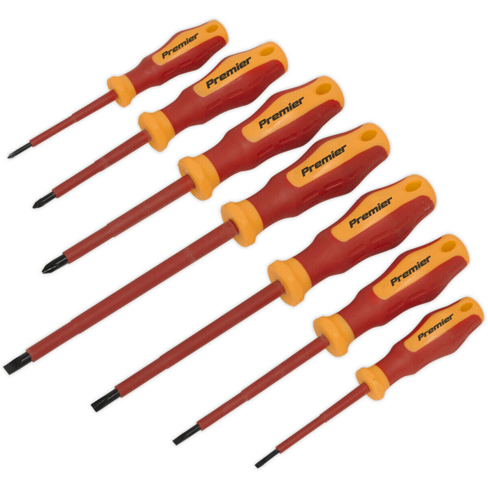 Loops 7 Pack Vde Screwdriver Set - 1000V Ac Shock Proof Insulated Shafts Comfort Grip