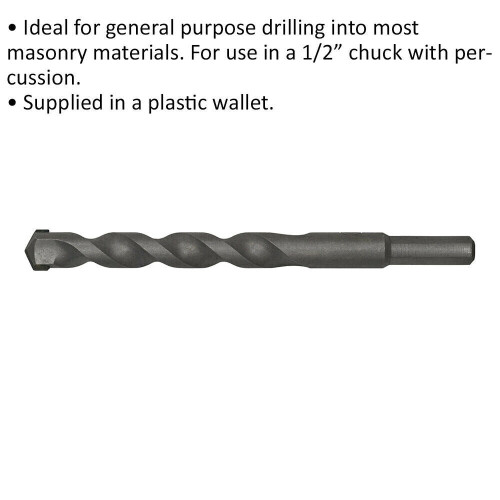 Loops 18 x 150mm Rotary Impact Drill Bit - Straight Shank - Masonry Material Drill 1