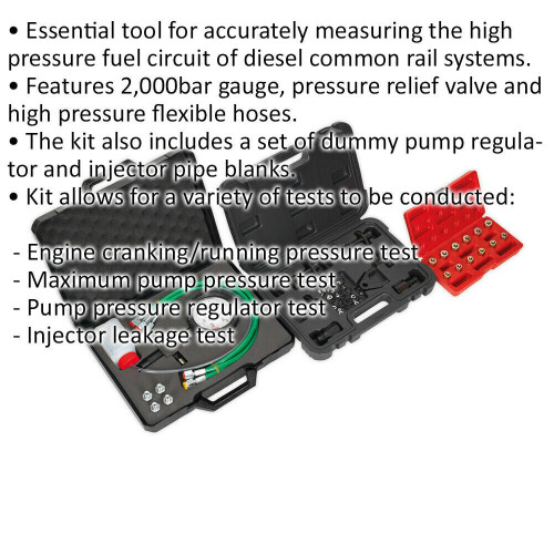 Loops Diesel High Pressure Pump Test Kit - Common Rail Systems - Various Tests 1