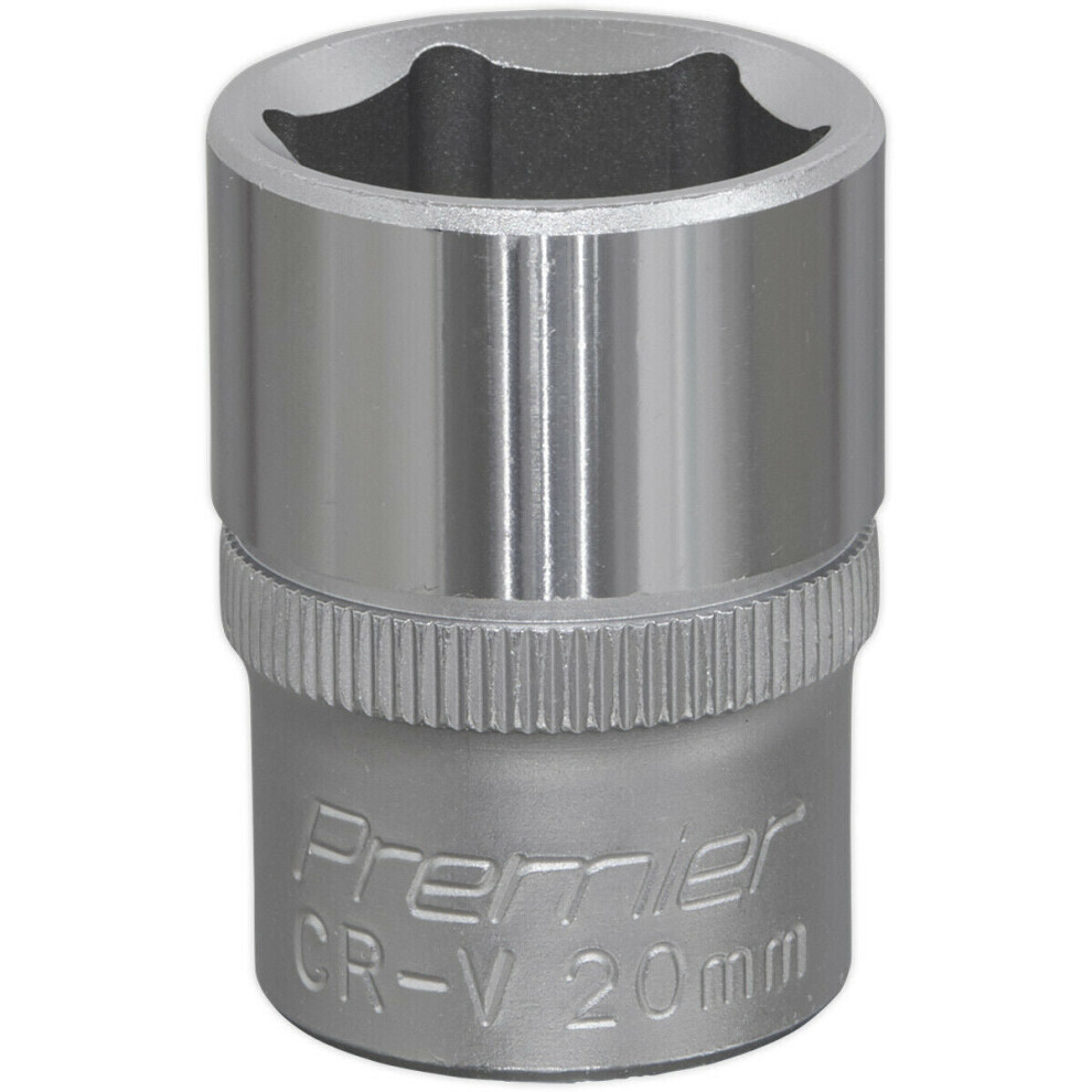 20Mm Steel Drive Socket - 1/2" Square Drive - Chrome Vanadium Wrench Socket 5056581905963