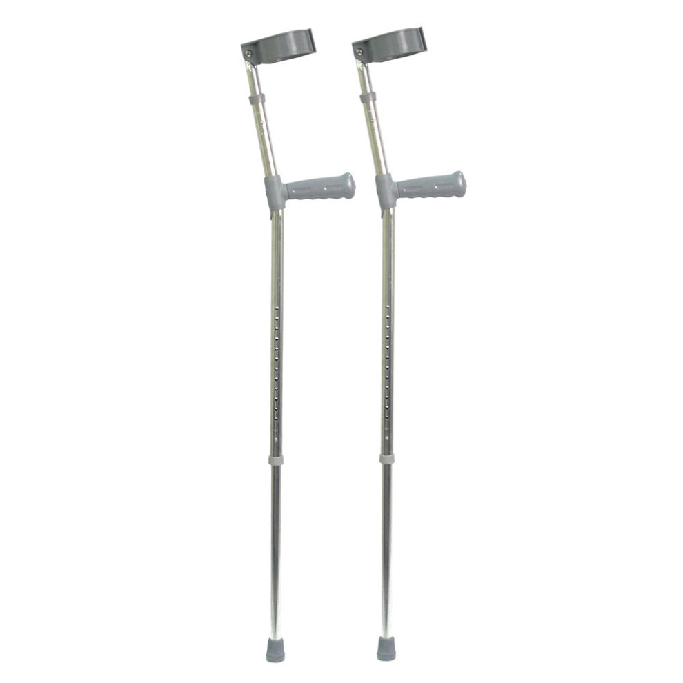 Loops Small Pvc Wedge Handle Lightweight Aluminium Elbow Crutch - 14+3 Height Settings