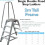 Loops 1.2m Heavy Duty Double Sided Fixed Step Ladders Safety Handrail & Wide Platform 2
