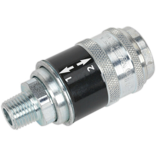 Loops Safety Coupling - Male 1/4" BSPT - 2-Stage Release System - Self Venting