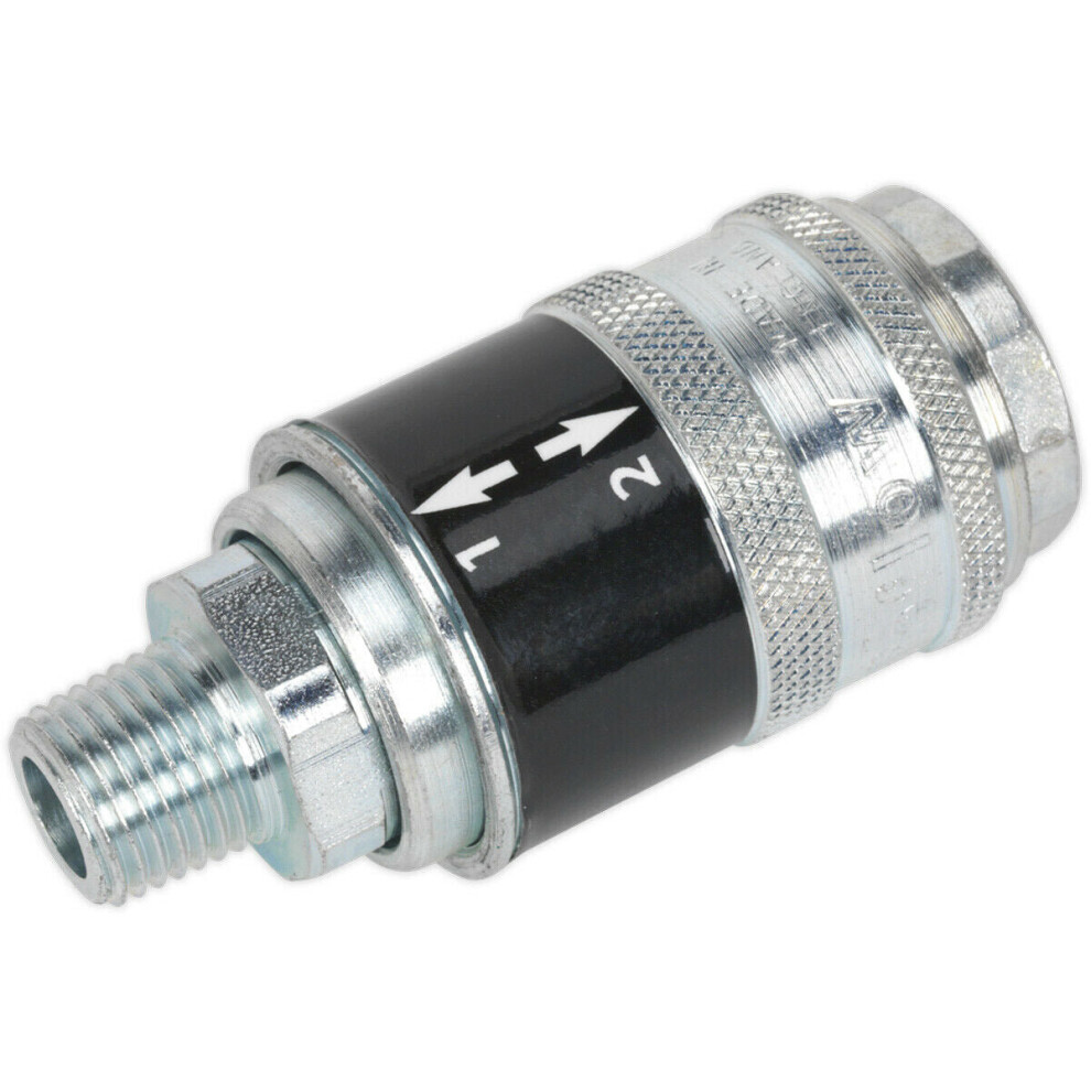 Loops Men's Safety Coupling - 1/4" Bspt - 2-Stage Release System - Self Venting