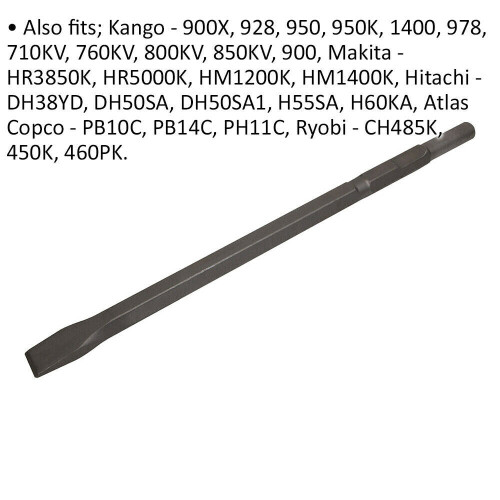 Loops 35 x 450mm Impact Chisel - Kango 900 - Demolition Breaker Steel Chisel 1