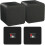 Loops 110W Bluetooth Amplifier & 4x 80W Black Speakers Background Wireless HiFi Kit 4