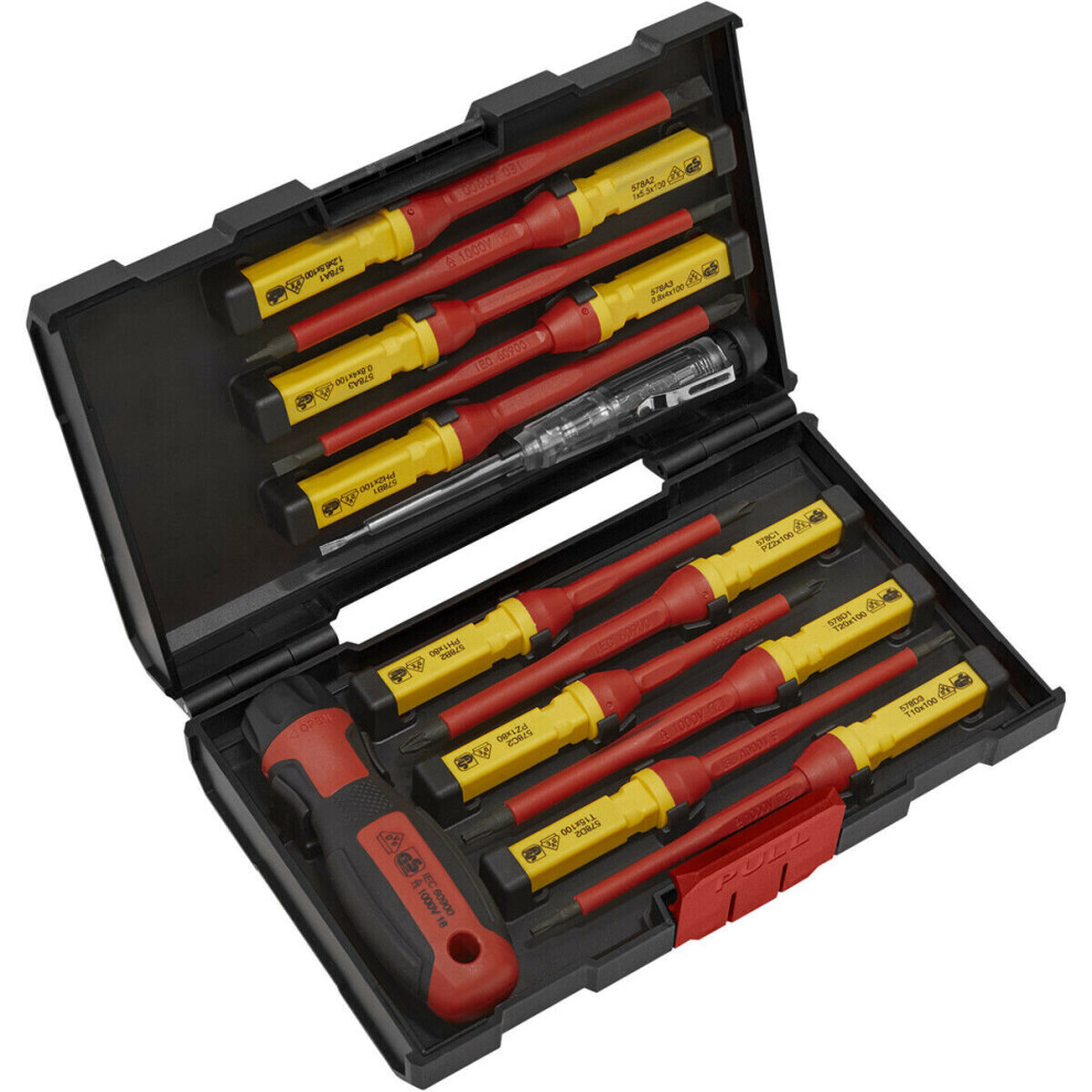 Loops 13 Pack Interchangeable Vde Screwdriver Set - 1000V Shock Proof Insulated Shaft