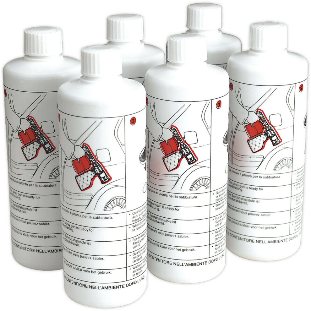 6 PACK Shot Blasting Sand Bottles - Recirculating Sandblasting Cabinet Abrasive