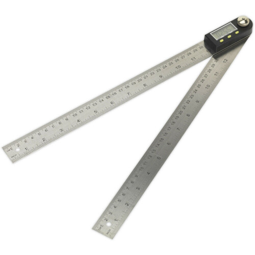 Loops 300mm Digital Angle Rule - Digital Display - Metric & Imperial - Angle Finder