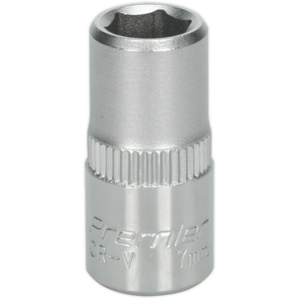 Loops 7Mm Forged Steel Drive Socket - 1/4" Square Drive - Chrome Vanadium Socket