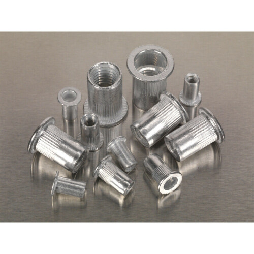 Loops 200 PACK Assorted Splined Threaded Insert Rivet Nuts - M4 to M8 Metric Bits 2
