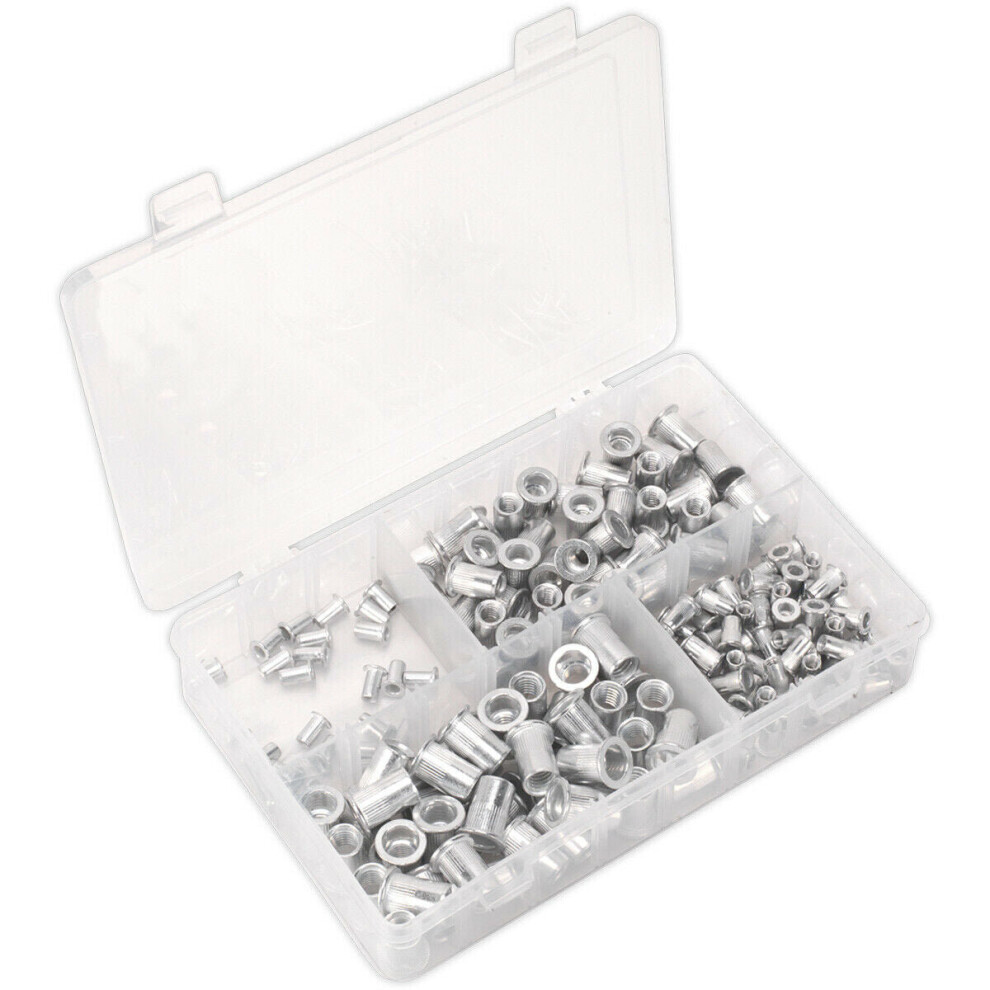 200 Pack Assorted Splined Threaded Insert Rivet Nuts - M4 To M8 Metric Bits 5056524238219