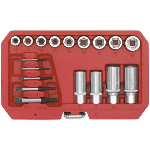 Loops 18 Piece Bolt Stud & Screw Extractor Set - Chromoly Steel - Storage Case 2