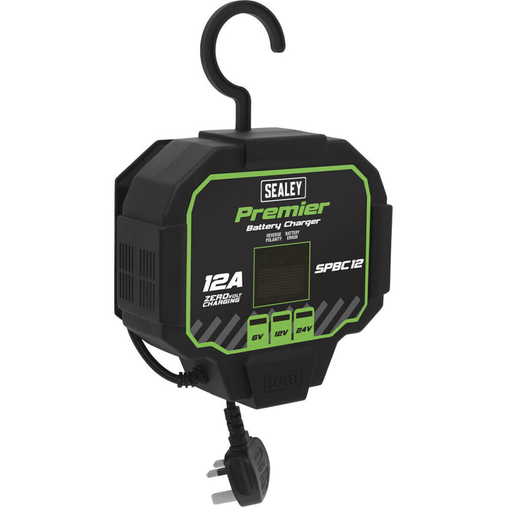 Loops 12A Automatic Battery Charger & Maintainer - 7 Stage Charger - 230V Supply