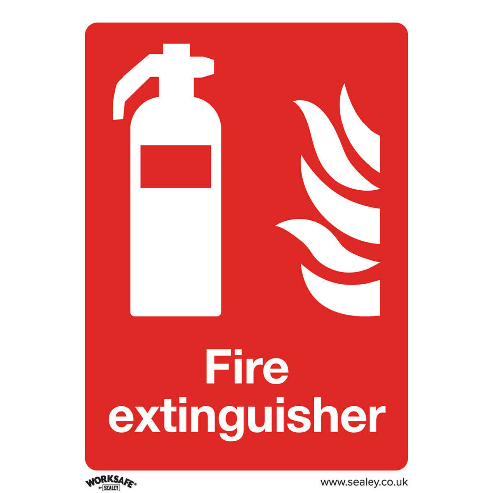 1x FIRE EXTINGUISHER Health & Safety Sign - Rigid Plastic 150 x 200mm Warning