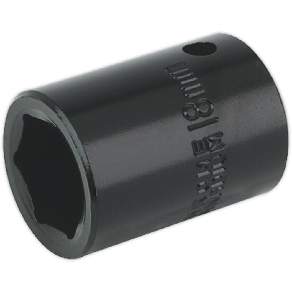 18mm Forged Impact Socket - 1/2 Inch Sq Drive - Chrome-Vanadium Wrench Socket