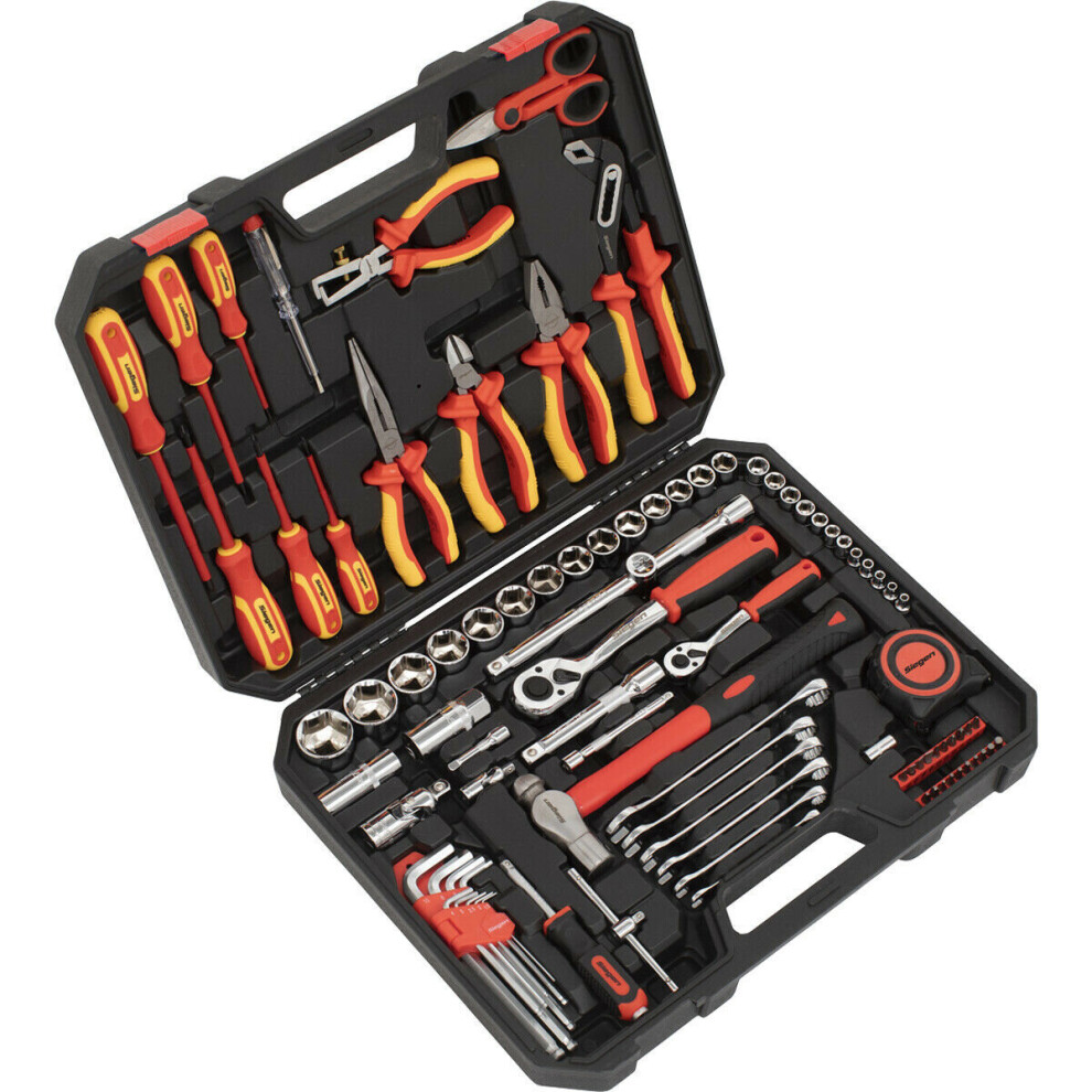 Loops 90Pc Electricians Tool Kit - Vde Insulated Safety Tool Set - Screwdrivers Pliers