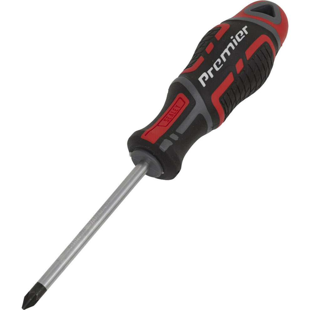 Loops Premium Pozi 1 X 75Mm Screwdriver - Ergonomic Soft Grip - Magnetic Tip Driver