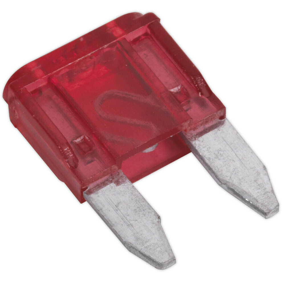 Loops 50 Pack 10A Automotive Mini Blade Fuse Pack - 2 Prong Vehicle Circuit Fuses