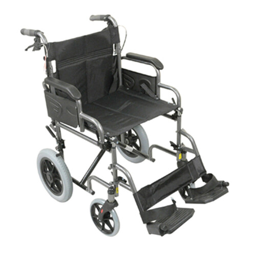 Loops Deluxe Attendant Propelled Steel Wheelchair - Compact Foldable Design - Hammered