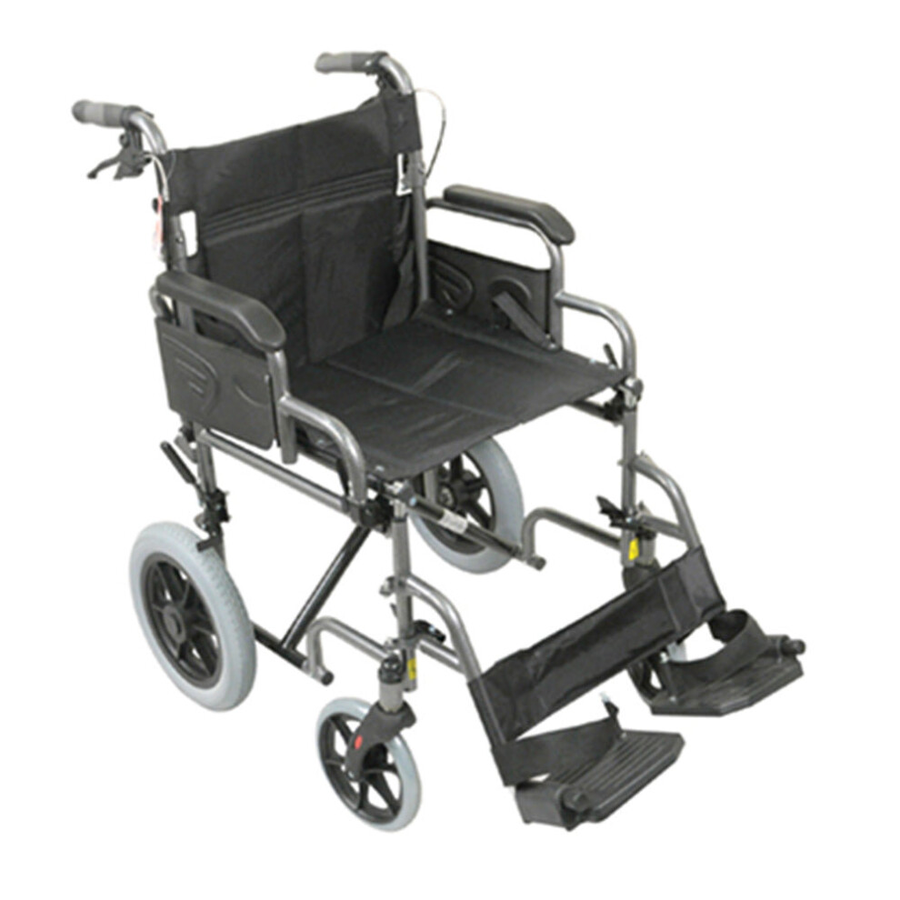 Loops Deluxe Attendant Propelled Steel Wheelchair - Compact Foldable Design - Hammered