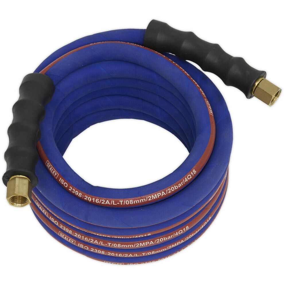 Extra Heavy Duty Air Hose With 1/4 Inch Bsp Unions - 5 Metre Length - 8Mm Bore 5056524240229