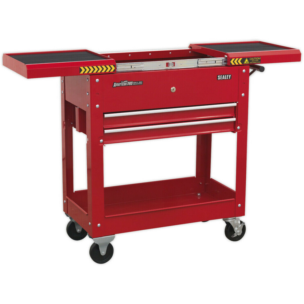 Photos - Other for Repair Mobile Tool & Parts Trolley - 770 x 370 x 830mm - Steel Construction - Red Mobile-Warehouse-Wheeled-Garage-Tool-Storage-Unit