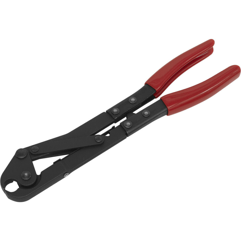 Extra Heavy Duty Ear-Type Clip Pliers - Locking Steel Jaws - PVC Coated Handles