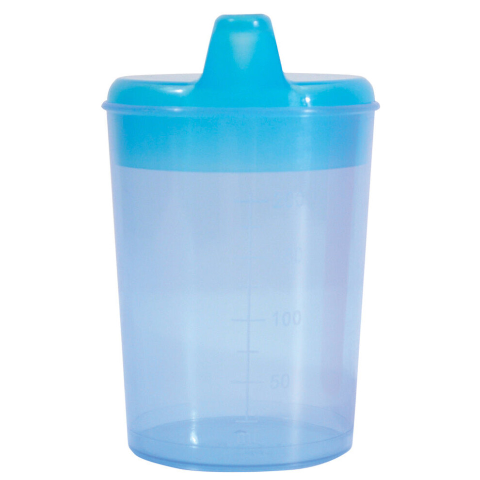 Drinking Sippy Cup - Two Spouts - Blended Foods And Liquids - Dishwashable Blue Aidapt