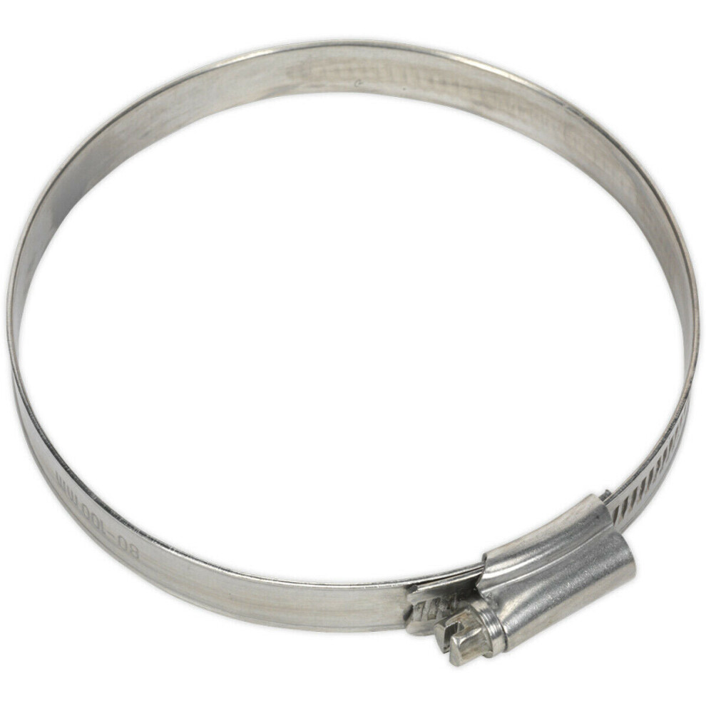 Loops 5 Pack Stainless Steel Hose Clip - 80 To 100Mm Diameter - Hose Pipe Clip Fixing