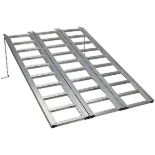 Loops Wide Tri-Folding Aluminium Loading Ramp - 680kg Capacity - Compact & Lightweight