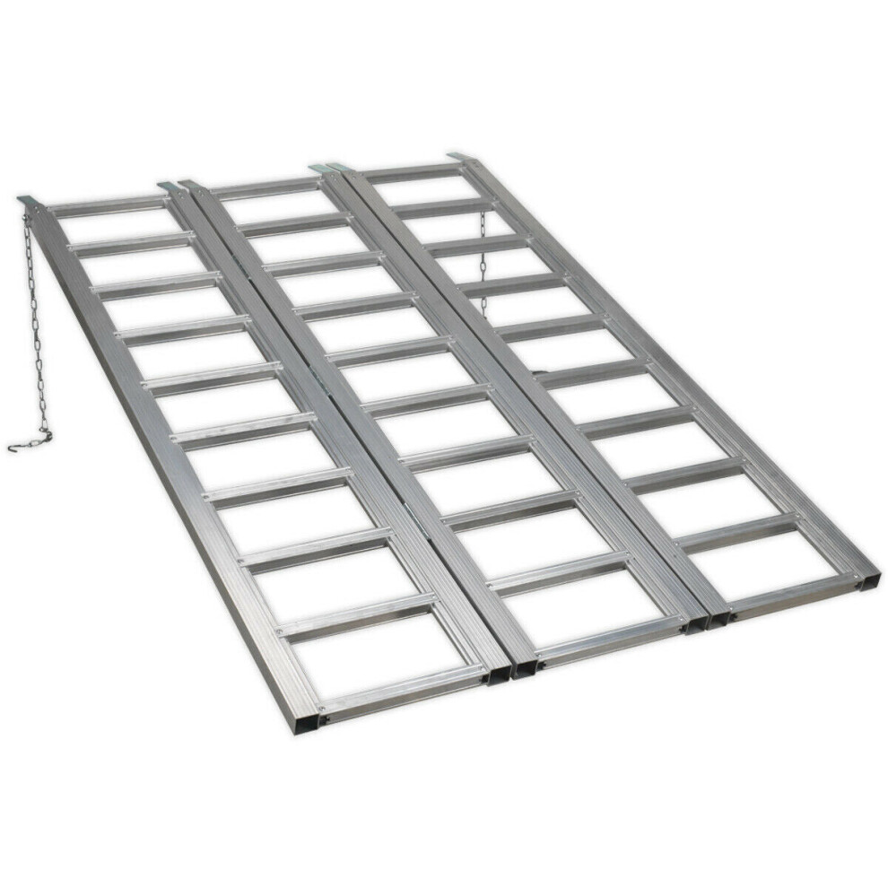 Loops Wide Tri-Folding Aluminium Loading Ramp - 680Kg Capacity - Compact & Lightweight