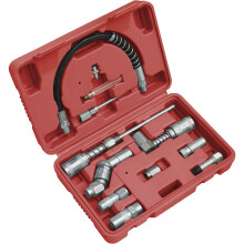 12 Piece Grease Gun Adaptor Kit - Couplers Nozzles & Adaptors - Flexible Hose