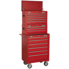 680 x 460 x 1635mm 14 Drawer Combination Tool Chest - RED Mobile Storage Box