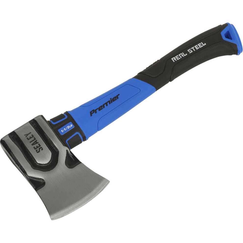 Loops 1.5Lb Hand Axe - Drop Forged Carbon Steel - Fibreglass Shaft - Wood Log Hatchet
