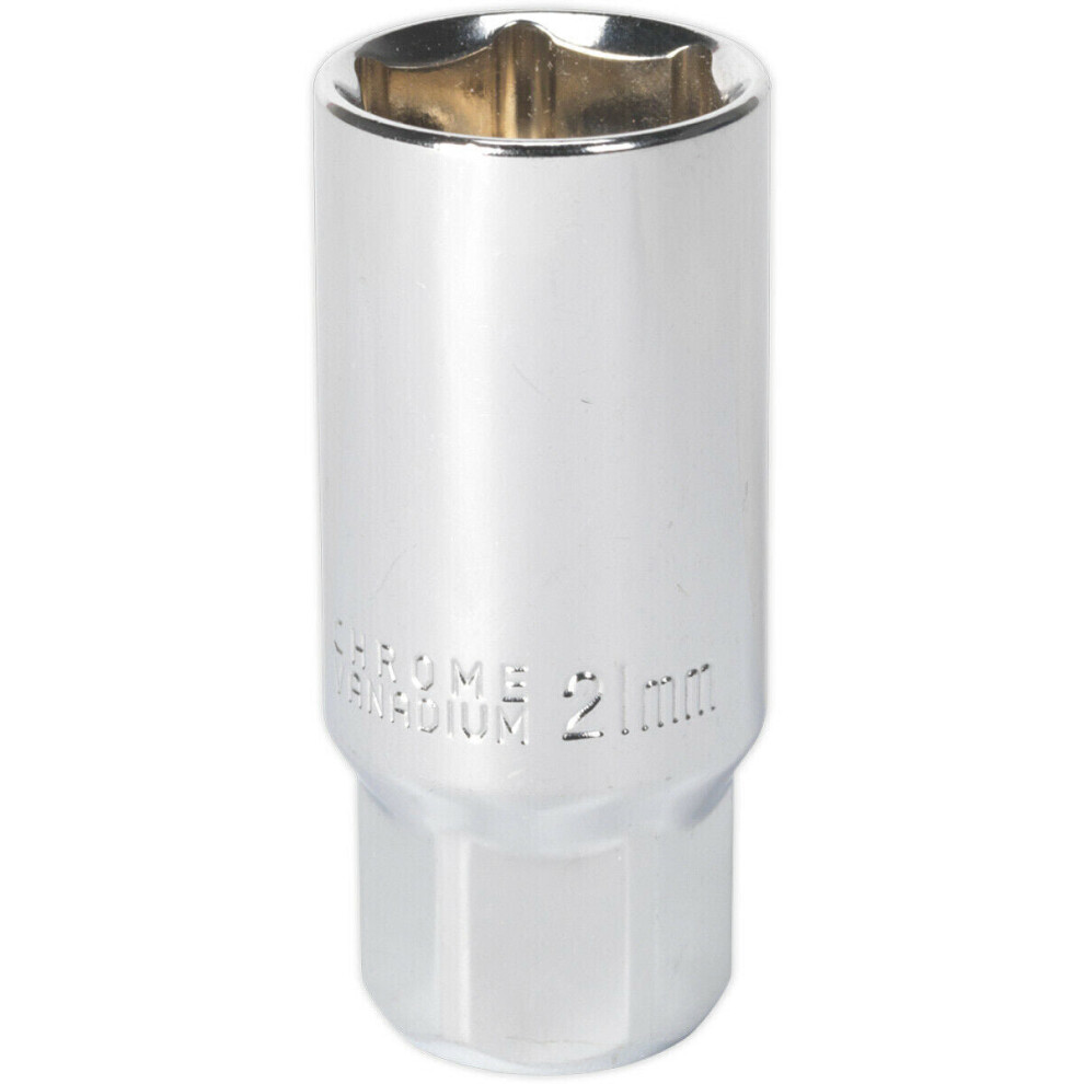 21Mm Spark Plug Socket - 3/8 Inch Sq Drive - Chrome Vanadium Steel - Magnetic 5056524249734