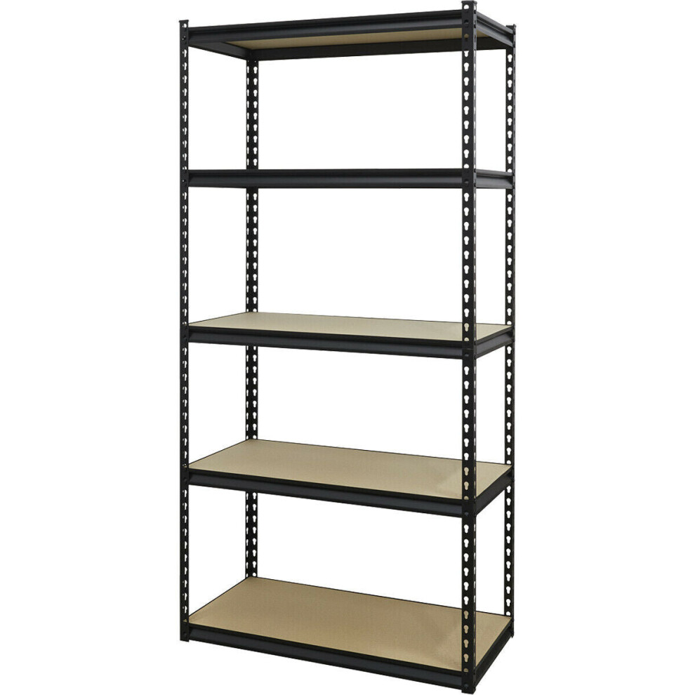 Warehouse Racking Unit with 5 MDF Shelves - 340kg Per Shelf - Steel Frame