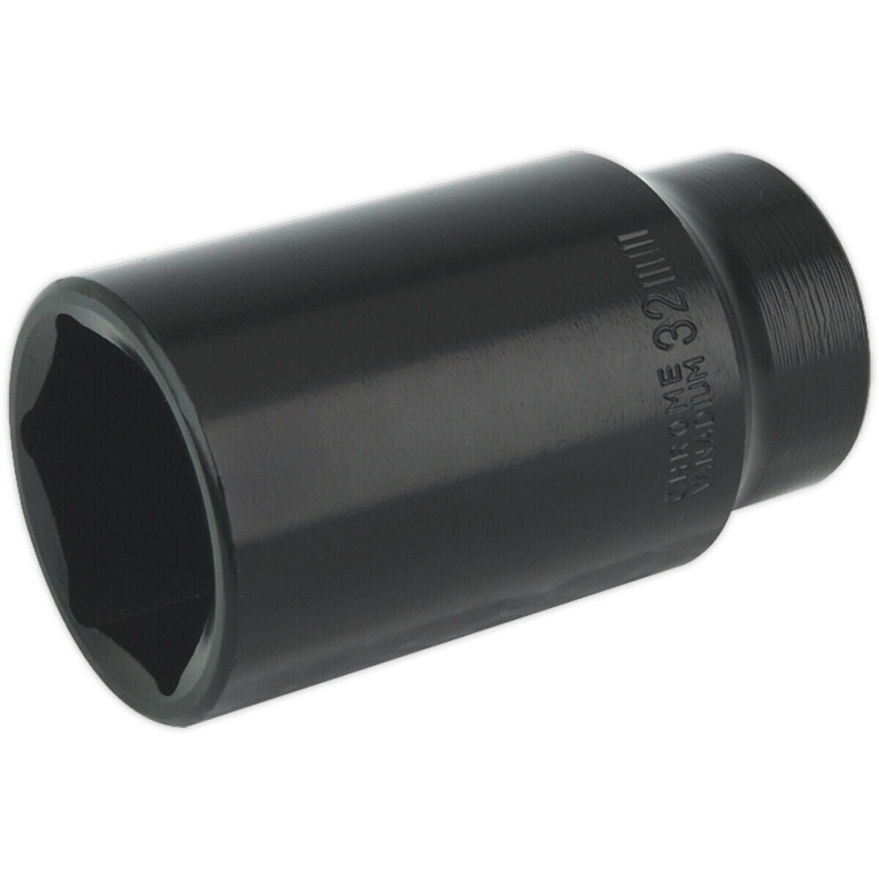 32mm Forged Deep Impact Socket - 1/2 Inch Sq Drive Chrome Vanadium Wrench Socket