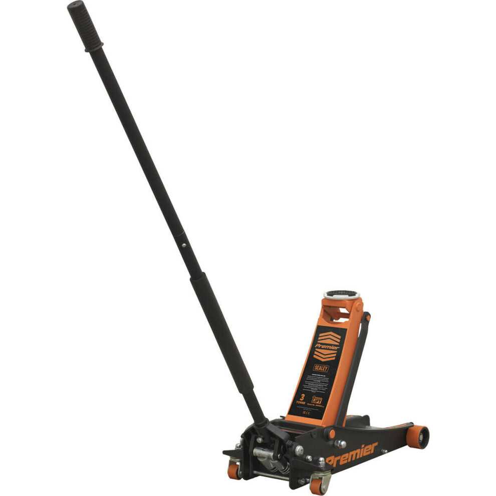 Twin Piston Hydraulic Trolley Jack - 3000kg Capacity - 533mm Max Height - Orange