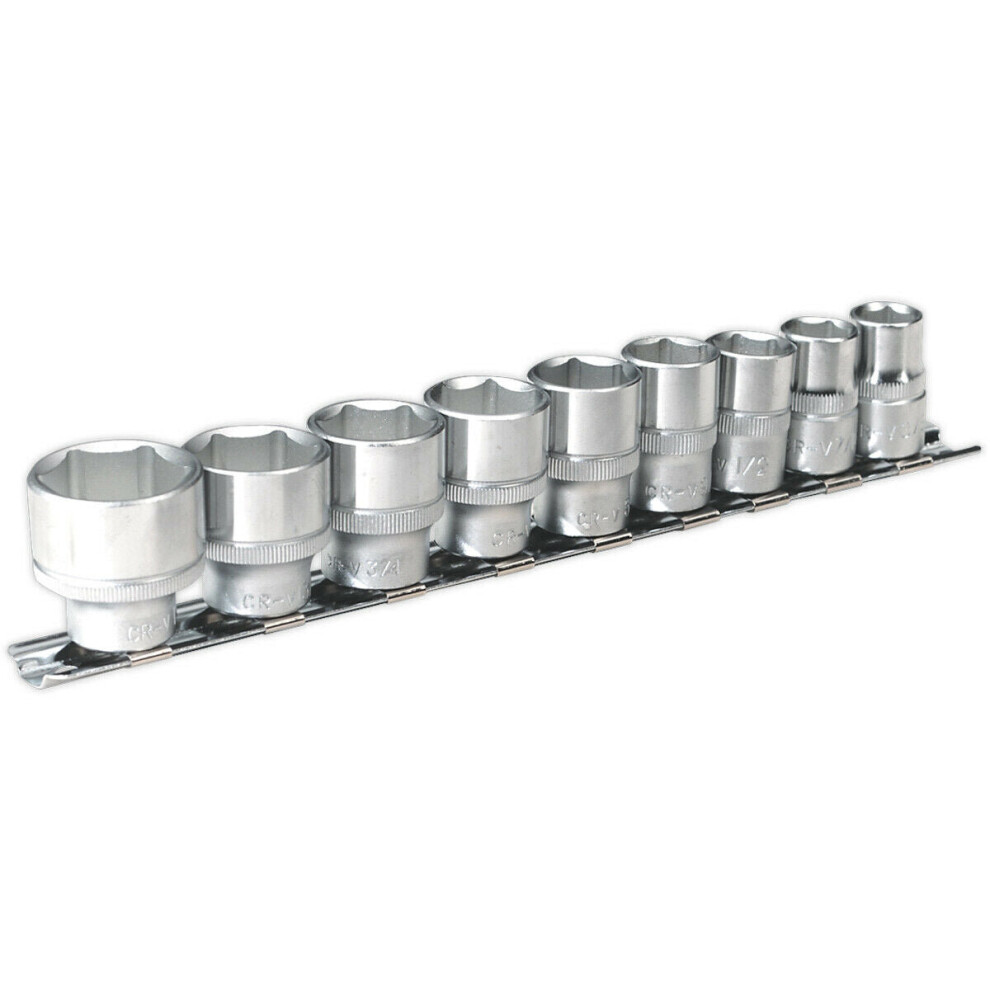 9 PACK Socket Set 3/8" Imperial Square Drive - 6 Point WallDrive High Torque