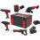 Loops 9 Piece 20V Cordless Power Tool Bundle - 2 x Batteries & Charger - Toolbox 3