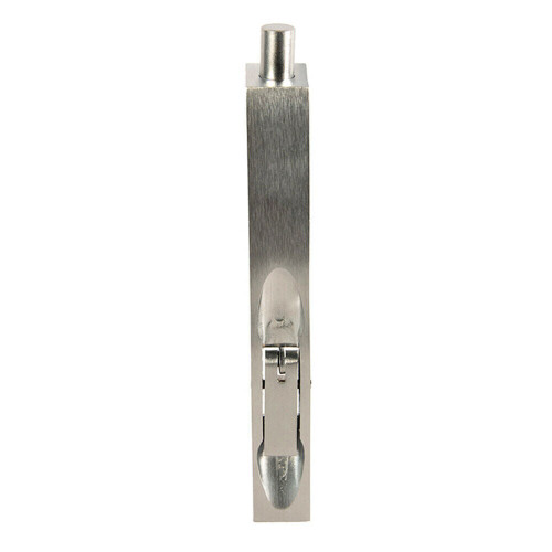 Loops Lever Action Flush Door Bolt with Flat Keep Plate 152 x 20mm Satin Chrome 2