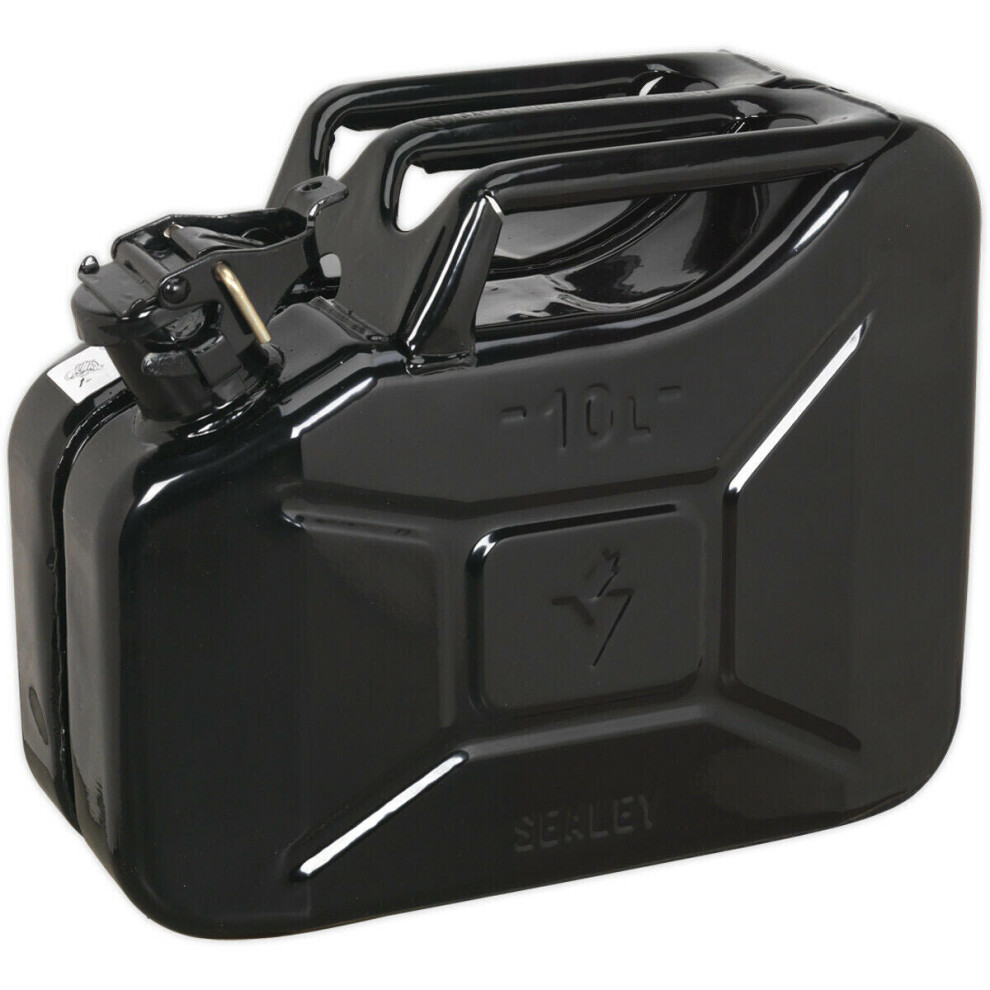 10 Litre Jerry Can - Leak-Proof Bayonet Closure - Fuel Resistant Lining - Black