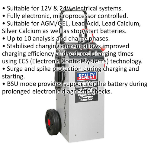 Loops Electronic Battery Starter & Charger - For 12V & 24V Systems - 400A / 75A 1