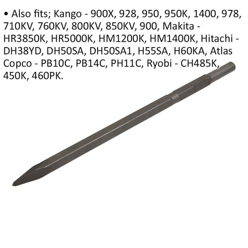 Loops 450mm Impact Breaker Point - Kango 900 - Demolition Hammer Chisel Point 1